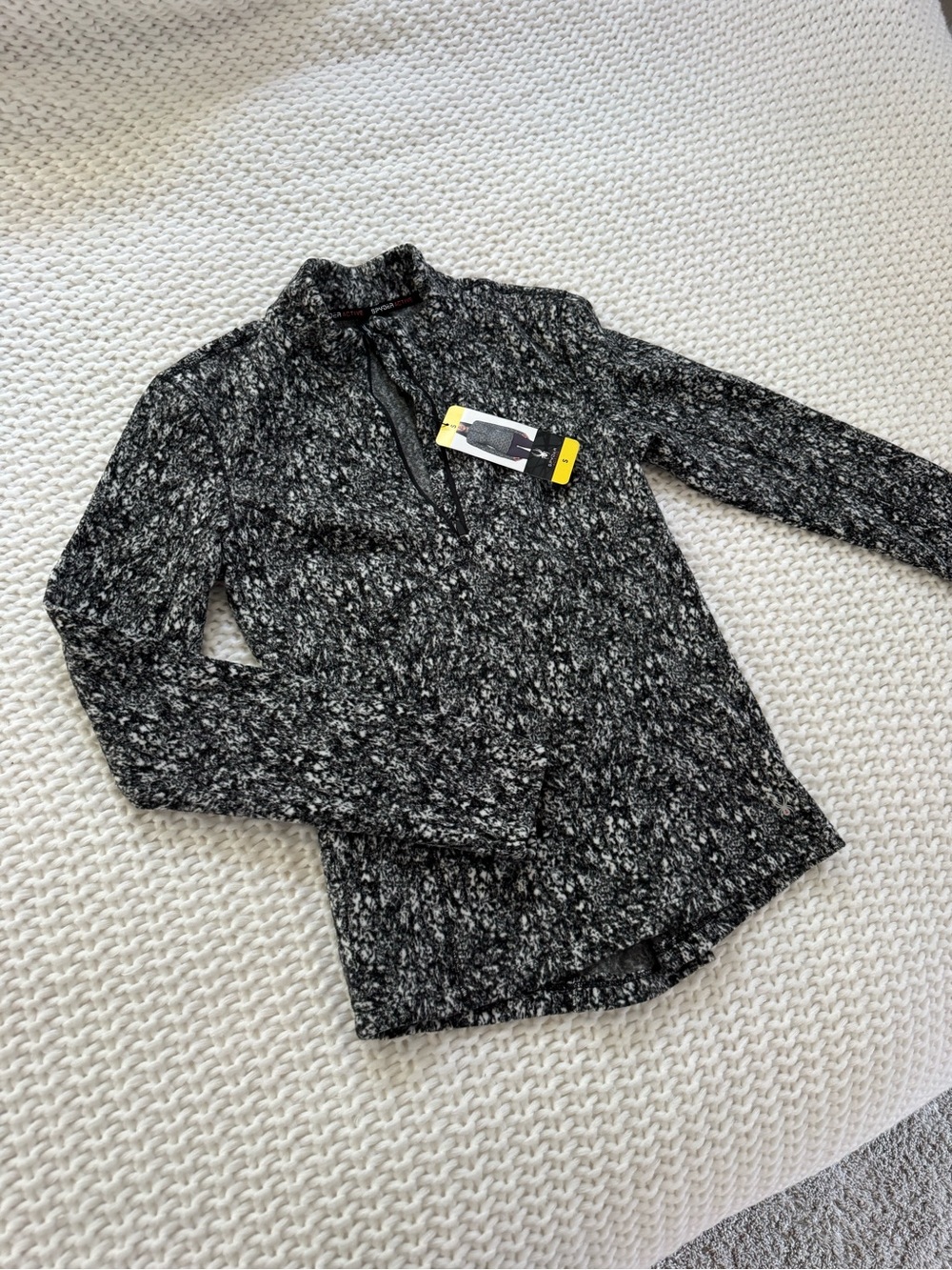 Spyder Men's Black & Gray Marled Zip Sweater